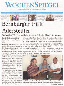 Pressebeitrag 'Bernburger trifft Aderstedter' Wochenspiegel 01.06.2011